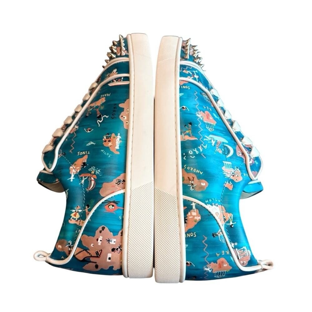 Christian Louboutin Louis Junior Spikes Sneakers Oddyssey Print EU 40 US Men's 7 - Picture 8 of 11